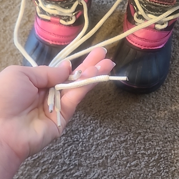 London Fog Pink and Gray Kids Winter Snow Boots - Picture 8 of 9